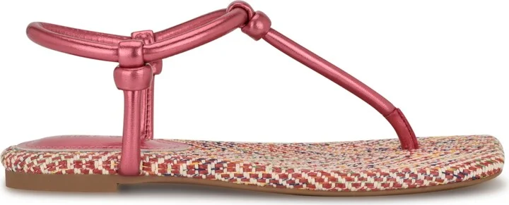 Nine West Women's Nortny Knotted T-Strap Flat sandals - Image 2