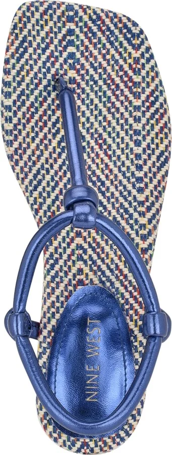 Nine West Women's Nortny Knotted T-Strap Flat sandals - Image 8