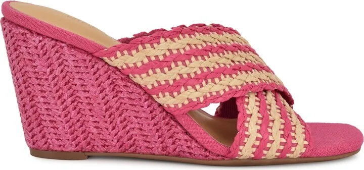 Nine West Women's Novela Woven Slip-On Wedge Sandals - Image 2