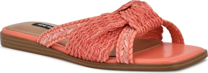 Nine West Women's Omansa Square Toe Casual Flat Sandals