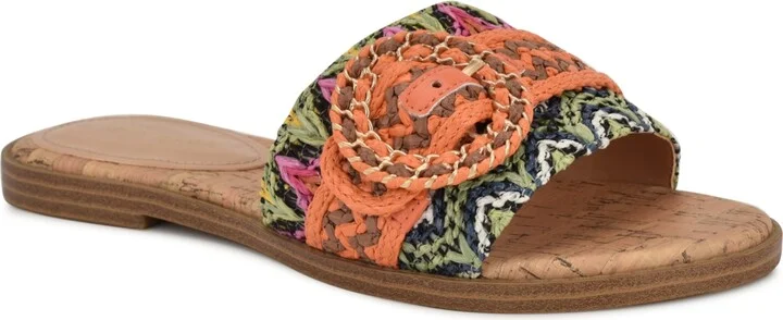 Nine West Women's Poland Woven Slip-On Flat Sandals