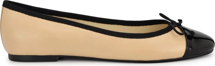 Nine West Women's Prosep Round Toe Slip-On Dress Ballet Flats - Light Natural Leather/Black Multi - Image 2