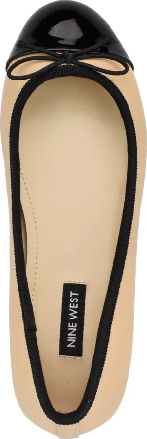 Nine West Women's Prosep Round Toe Slip-On Dress Ballet Flats - Light Natural Leather/Black Multi - Image 4
