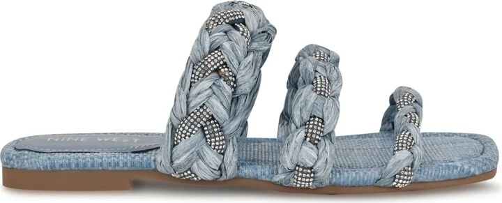 Nine West Women's Qazz Woven Embellished Flat Sandals - Image 6