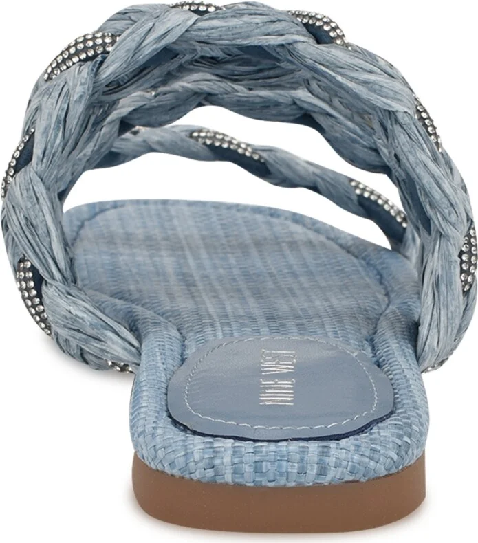 Nine West Women's Qazz Woven Embellished Flat Sandals - Image 8