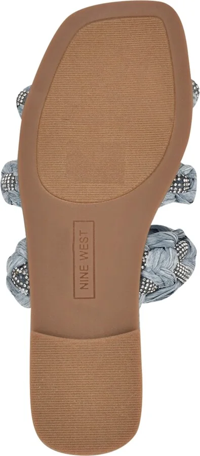 Nine West Women's Qazz Woven Embellished Flat Sandals - Image 10