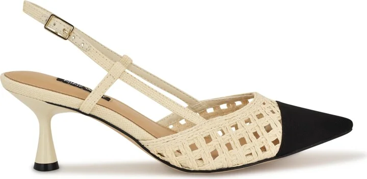Nine West Women's Railen Pointy Toe Dress Pumps - Ivory, Black - Image 2