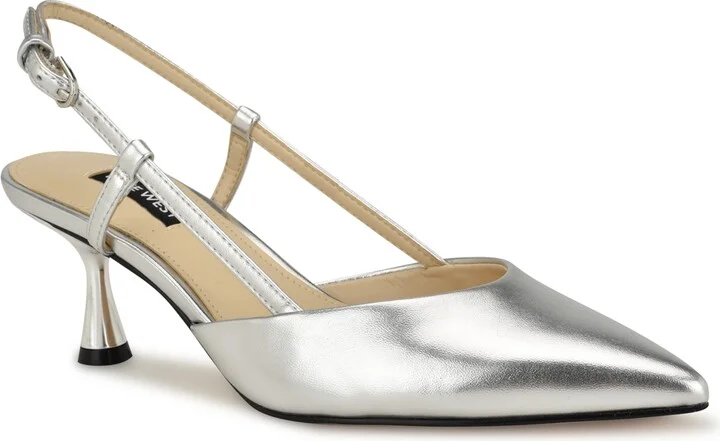 Nine West Women's Rhonda Kitten Heel Slingback Pumps