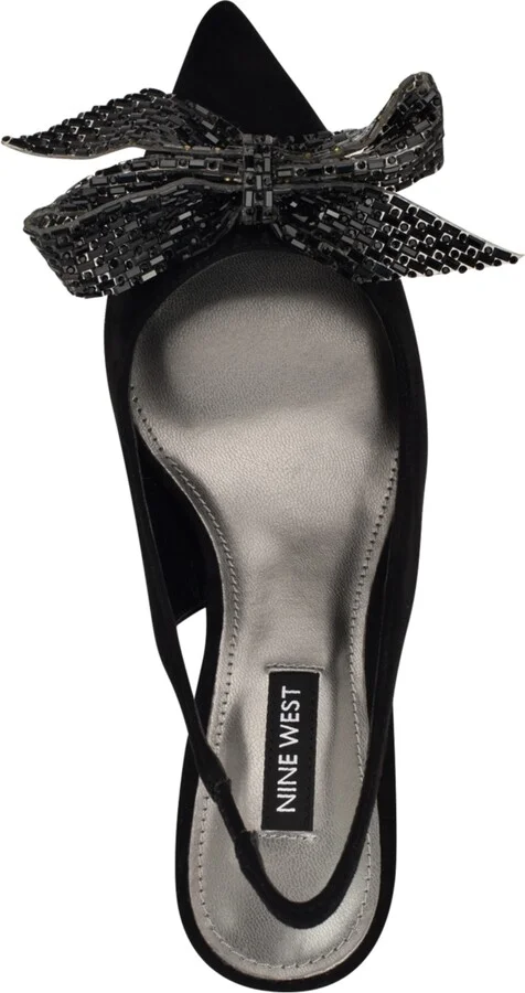 Nine West Women's Rills Embellished Bow Slingback Pumps - Image 4