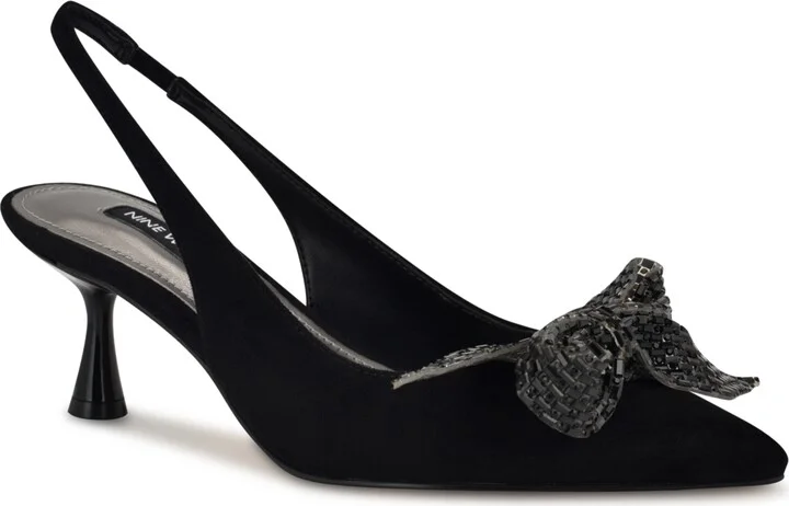 Nine West Women's Rills Embellished Bow Slingback Pumps