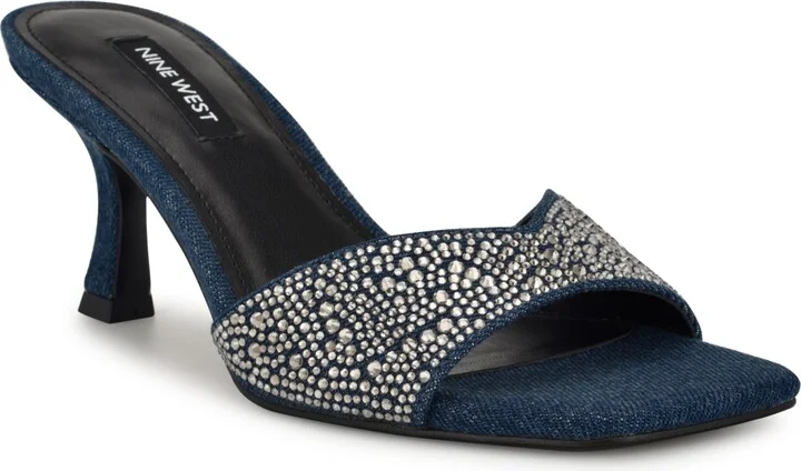 Nine West Women's Rokke Slip-On Tapered Heel Sandals