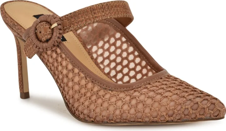 Nine West Women's Rondel Buckle Strap Slip-On Pumps