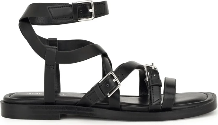 Nine West Women's Rulen Square Toe Strappy Flat Sandals - Image 2