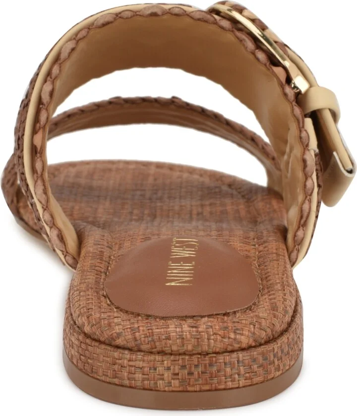 Nine West Women's Sameey Woven Slip-On Flat Sandals - Black/Natural - Image 7