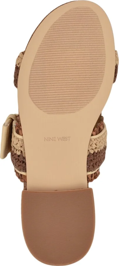 Nine West Women's Sameey Woven Slip-On Flat Sandals - Black/Natural - Image 9