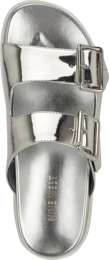 Nine West Women's Timma Double Strap Slip-On Flatform Sandals - Image 8