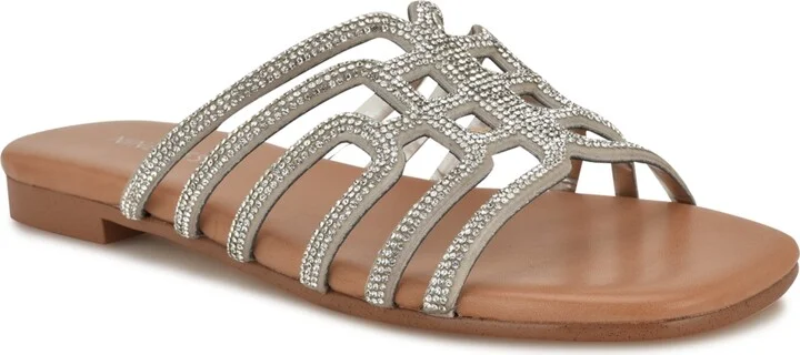 Nine West Women's Timy Embellished Strappy Flat Sandals