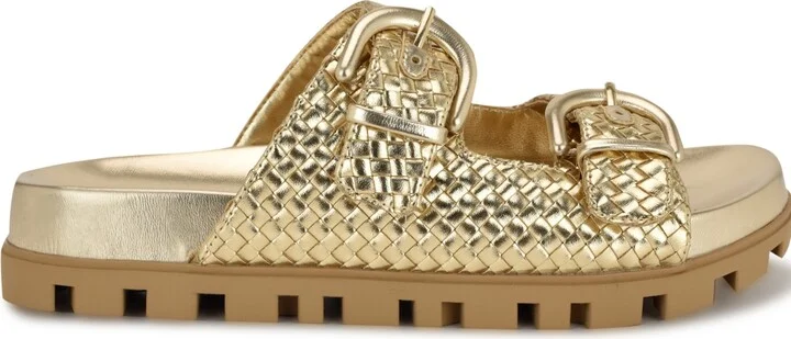 Nine West Women's Tindy Woven Buckle Straps Flat Sandals - Image 2
