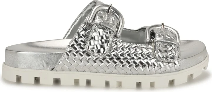 Nine West Women's Tindy Woven Buckle Straps Flat Sandals - Image 7