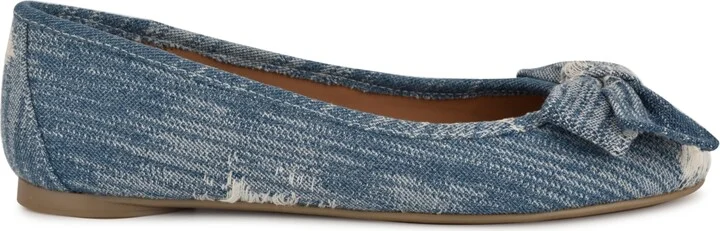 Nine West Women's Veronika Denim Bow Ballet Flats - Image 2