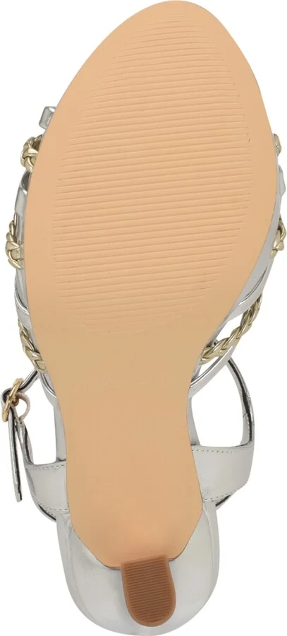 Nine West Women's Waser Strappy Platform Stiletto Sandals - Silver/Gold - Image 5