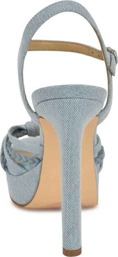Nine West Women's Waser Strappy Platform Stiletto Sandals - Silver/Gold - Image 8