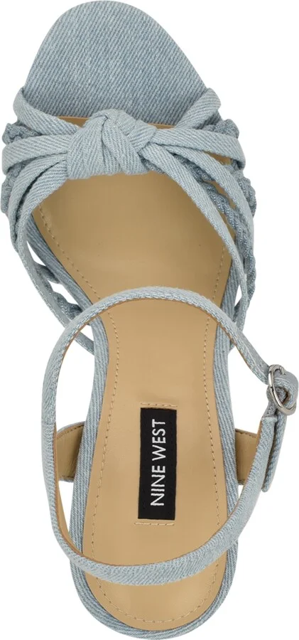 Nine West Women's Waser Strappy Platform Stiletto Sandals - Silver/Gold - Image 9