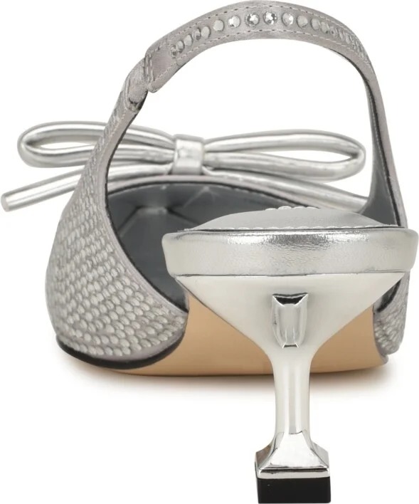 Nine West Women's Wunder Embellished Slingback Kitten Heel Pumps - Image 7