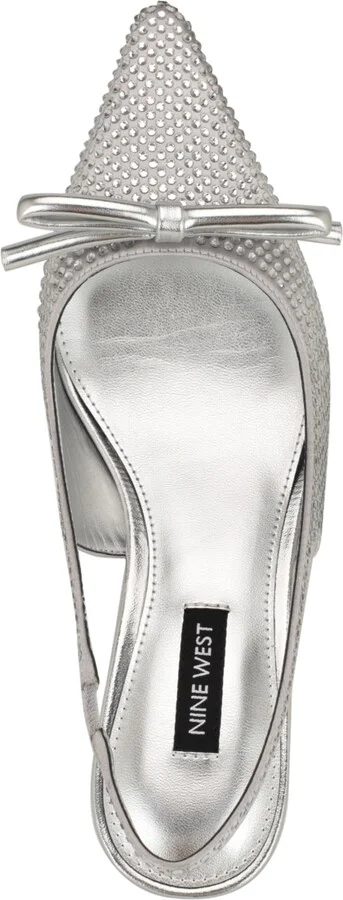 Nine West Women's Wunder Embellished Slingback Kitten Heel Pumps - Image 8