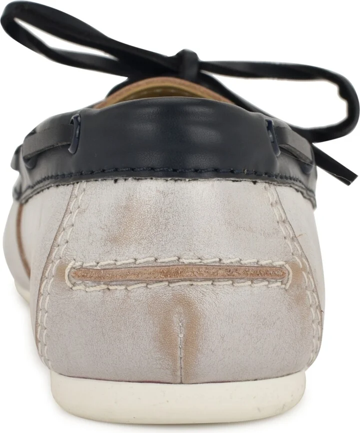 Nine West Women's Yacht Slip-On Boat Shoes - Navy/White Leather - Image 3