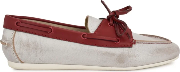 Nine West Women's Yacht Slip-On Boat Shoes - Navy/White Leather - Image 10
