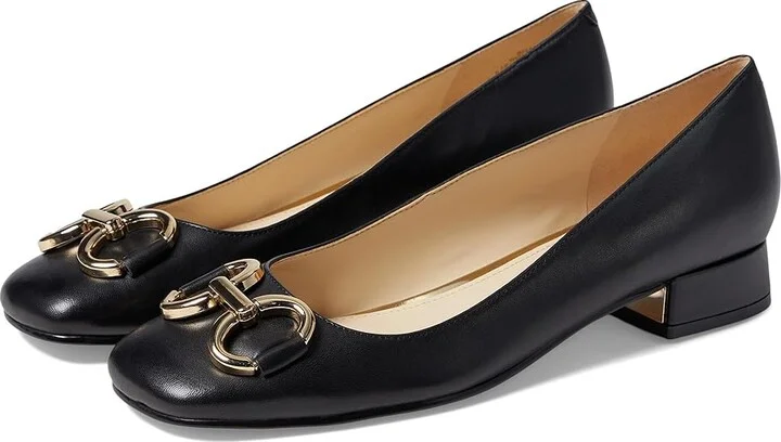 Nine West Works High Women's Heels Black Leather : 9 M, Leather/Suede
