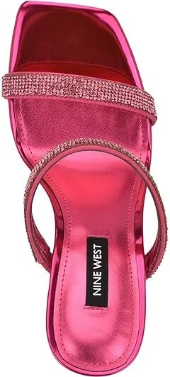 Nine West Yogirl Women's Sandals Dark Pink Shimmer : 7 M, Suede - Image 2