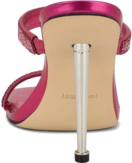 Nine West Yogirl Women's Sandals Dark Pink Shimmer : 7 M, Suede - Image 4