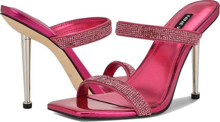 Nine West Yogirl Women's Sandals Dark Pink Shimmer : 7 M, Suede
