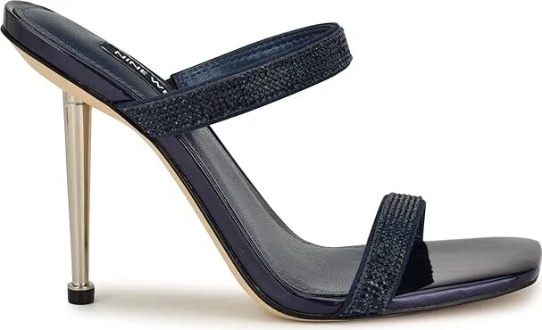 Nine West Yogirl Women's Sandals Navy Shimmer : 7 M, Suede - Image 6