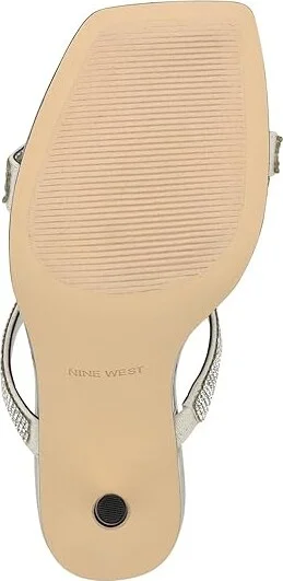 Nine West Yogirl Women's Sandals Silver Shimmer : 10 M, Suede - Image 3