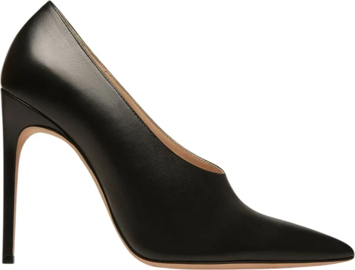 Ninfa 6303037 Ladies Black Calf Plain Leather Pumps