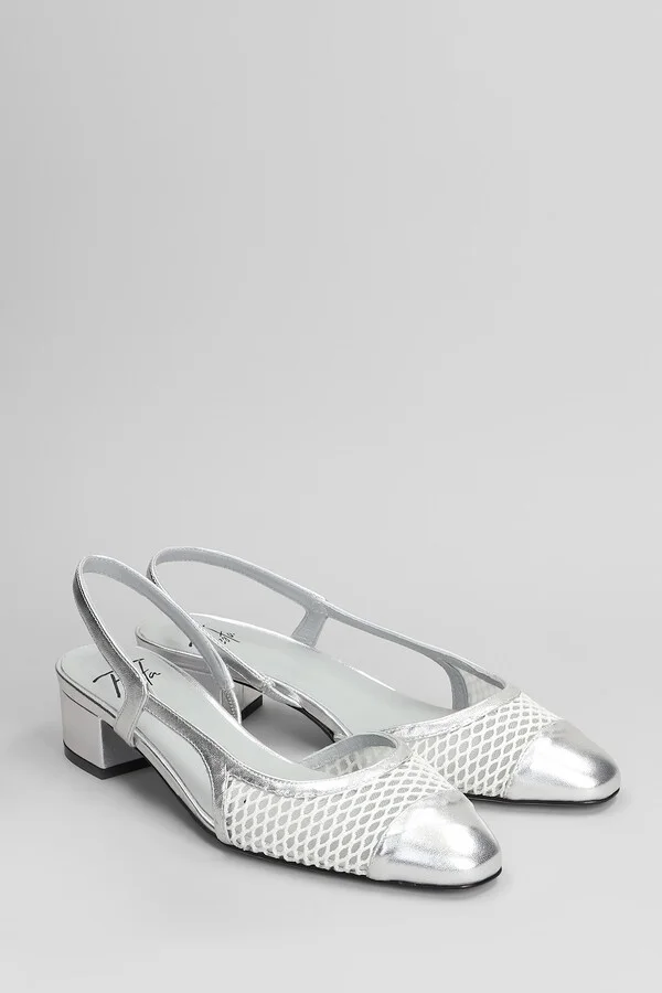 Ninfa Pumps In Silver Leather - Image 2