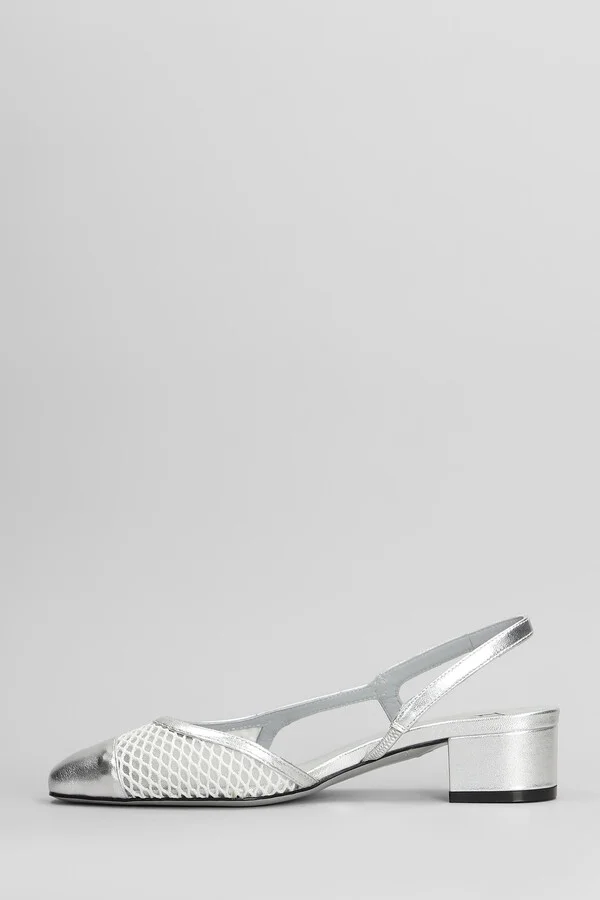 Ninfa Pumps In Silver Leather - Image 3