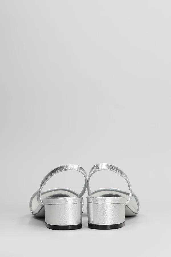 Ninfa Pumps In Silver Leather - Image 4