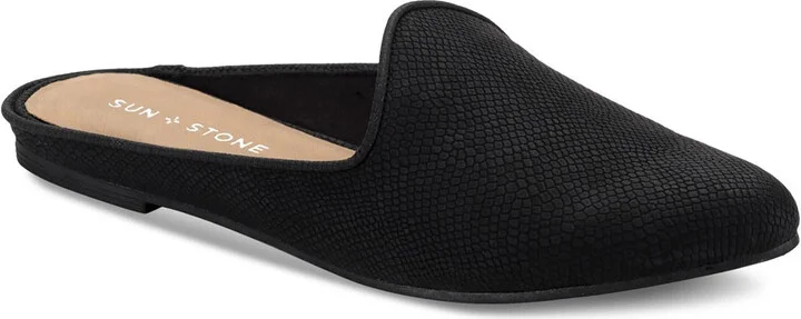 Ninna Womens Faux Leather Padded Insole Mules