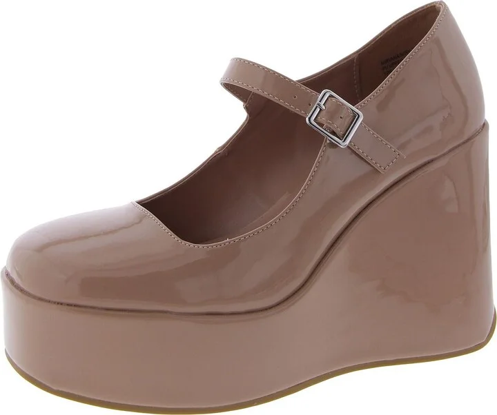 Nirvana Womens Patent Mary Jane Platform Heels