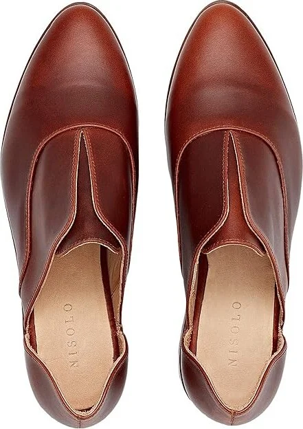 Nisolo Emma d'Orsay Oxford Women's 1-2 inch heel Shoes Brandy : 8 M, Leather - Image 2