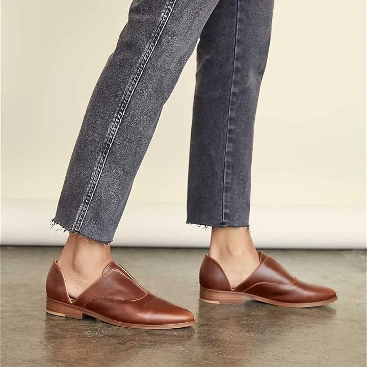 Nisolo Emma d'Orsay Oxford Women's 1-2 inch heel Shoes Brandy : 8 M, Leather - Image 3