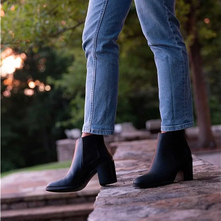 Nisolo Heeled Chelsea Boot Women's Shoes Black : 9.5 M, Leather - Image 2