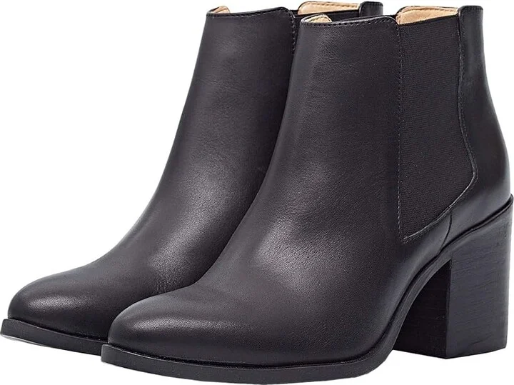 Nisolo Heeled Chelsea Boot Women's Shoes Black : 9.5 M, Leather