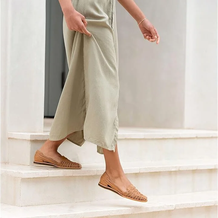 Nisolo Huarache Sandal Women's Shoes Almond : 8.5 M, Leather - Image 4