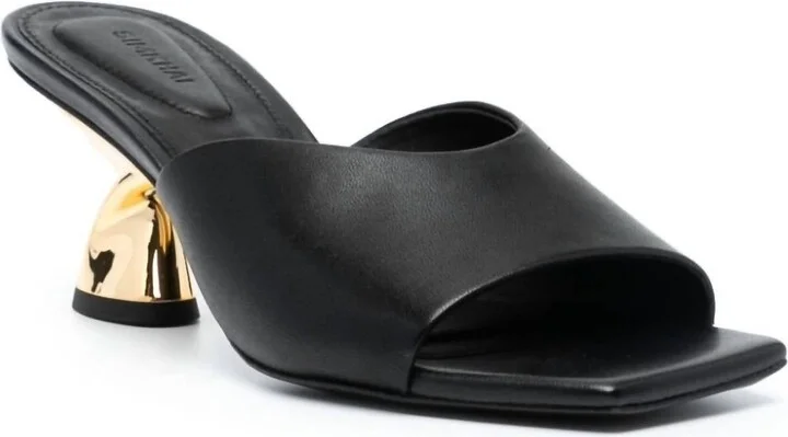 Nixxi Twist Slip On High Heel Sandals In Black