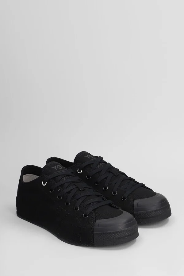 Nizza Low Sneakers In Black Canvas - Image 2